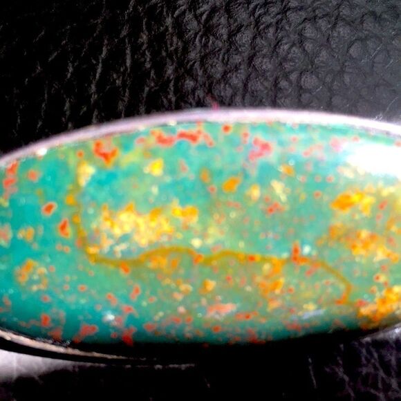 Vintage metal brooch One of a Kind Artist handmade sterling silver Stone pin - Picture 12 of 13